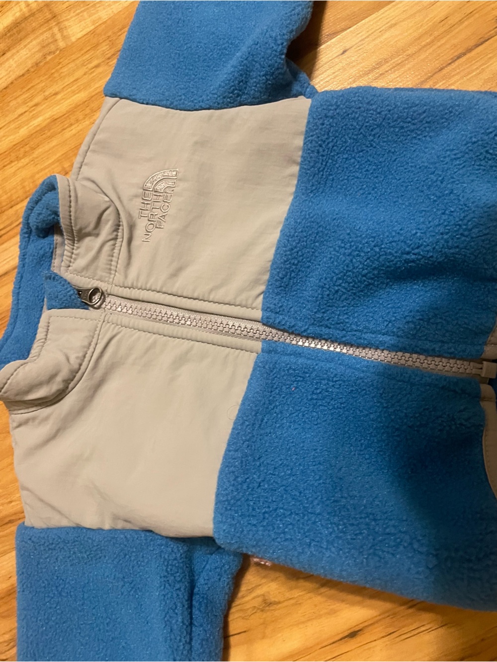 The North Face Kids Blue and Gray Fleece Jacket